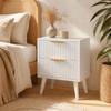 Bamboo Bedside Cabinet Nightstand Sustainable FloorStanding with Two Drawers for