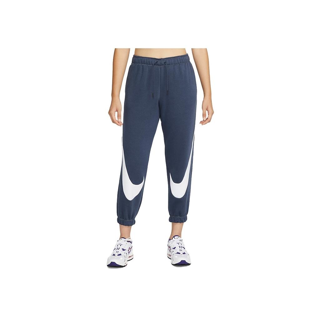 Nike Logo Symmetrical Vintage Cuffed Loose Fit Spliced Knitted Sports Pants Women pants Dark-Blue DD5583-437