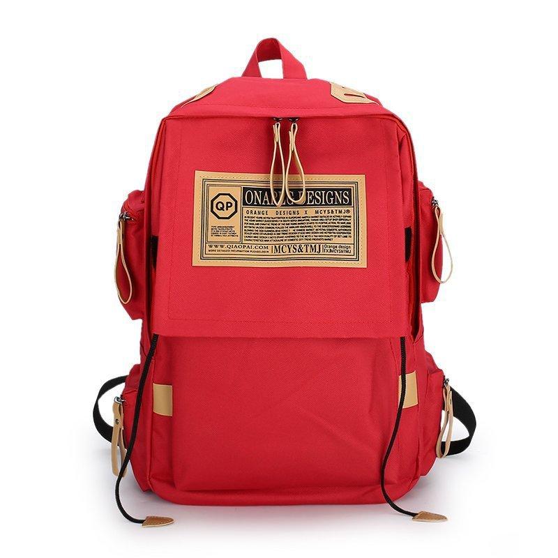Backpack Canvas School Bag Men S Fashion Trend British College Style Junior High School High School Student Travel Backpack красный