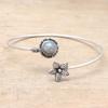 Labradorite Gemstone Handmade Silver Jewelry Cuff Bracelets 7''Adjustable