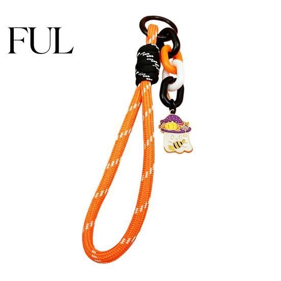 Pumpkin Keychain Pendant Halloween Braided Rope Pendant, Lanyard with Ghost Skeleton Charm, Backpacks Handbags Purse Hanging Decor, Party Favors Decor