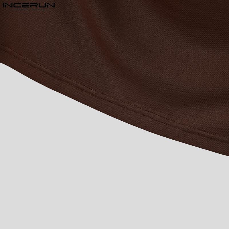 INCERUN Men Mockneck Sleeveless Cutout Casual Fitted Crop Tank Tops with Oversleeve