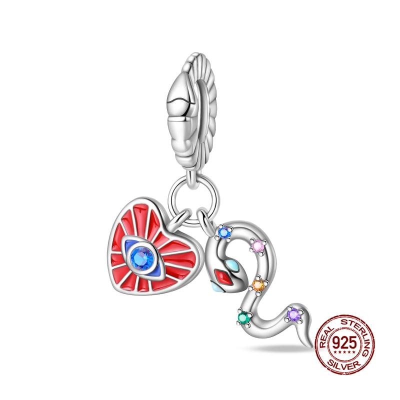 Original Charms Copper Tarot Cards & Snake Charm Beads Fit 3Mm Original Bracelet Necklace Women Diy Fine Jewelry Gift New In