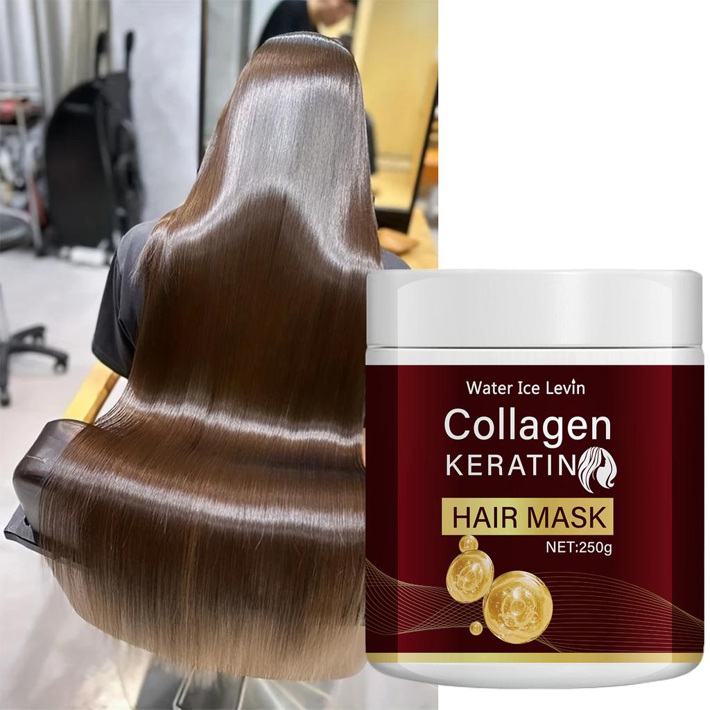 Collagen Keratin Hair Mask, Deeply Nourishes Dry and Damaged Hair, Enhances Elasticity—Rich In Moroccan Argan Oil, Deeply Moisturizes and Softens Less