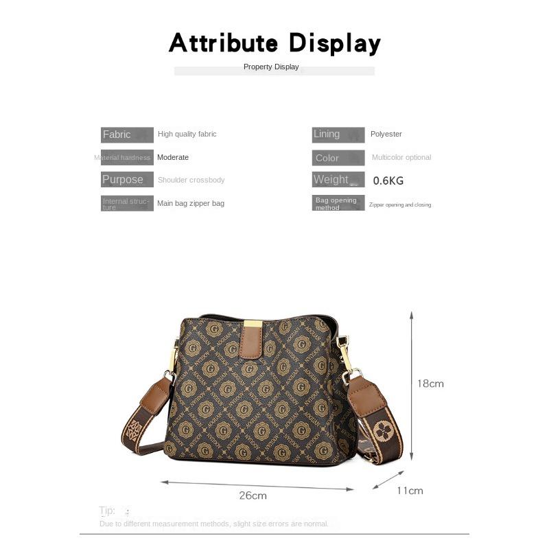 Foreign Trade Bag Women's 2023 New Advanced Versatile Printing Letter Wide Shoulder Strap Large Capacity One Shoulder Bucket Bag Tide