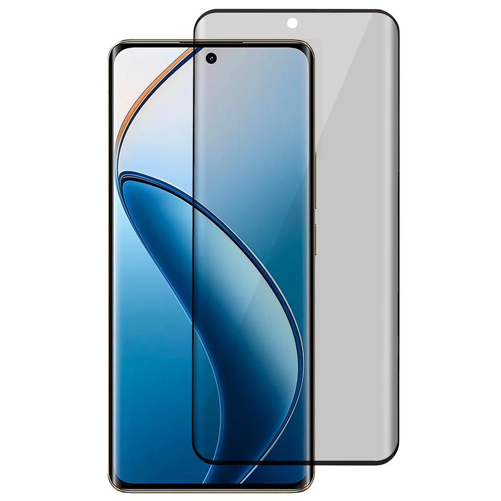 For Realme 12 Pro 5G/12 Pro+ 5G Screen Protector 3D Curved Edge Side Glue Anti-Spy Tempered Glass Film