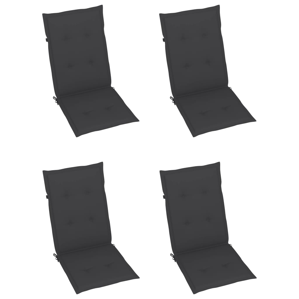 Foldable Garden Chairs 3 pcs with Cushions Solid Acacia Wood