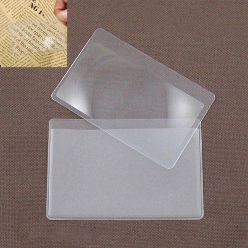 Portable Made Of Plastics Credit Card Shape Magnifying Glass Loupe Fresnel Lens Magnifiers