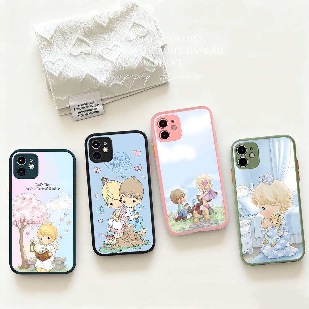 Precious Moments Cute For IPhone Air 16 15 14 Plus 13 12 11 Pro Max Matte Cover Jelly Shockproof Phone Case