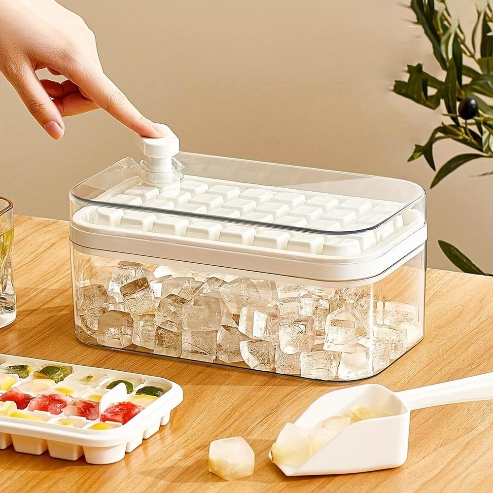 32-Grid Ice Cube Mold Easy Release Clear Ice Storage Box BPA-Free Tray with Lid for Cocktails Whiskey Party Kitchen Freezer-Safe