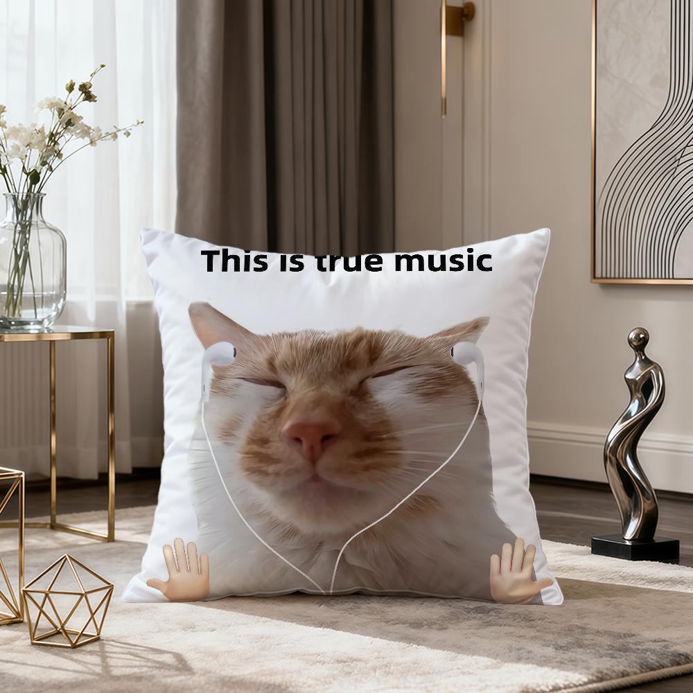 Funny Meme Cute Art Come Here Cat Kawaii Soft Pillow Cover for Sofa Home Living Room Decor Protective Covers Hogar Pillowcase