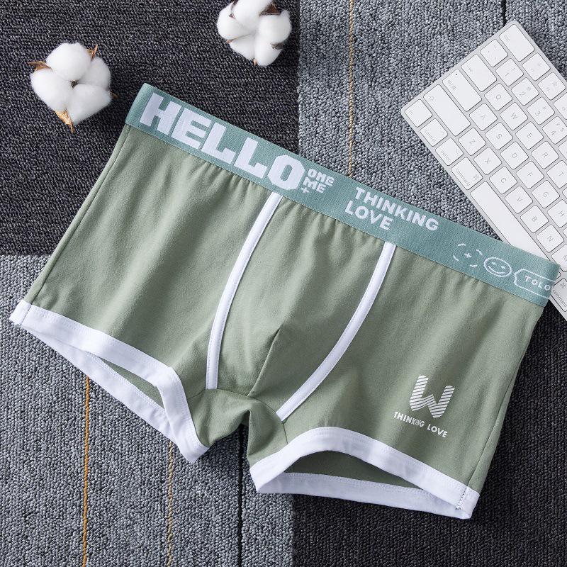 

Мужские трусы-боксеры большого размера из хлопка с дышащей пропиткой для подростков - летнее спортивное нижнее белье XL (Suitable for 130-150 jin) зелёный