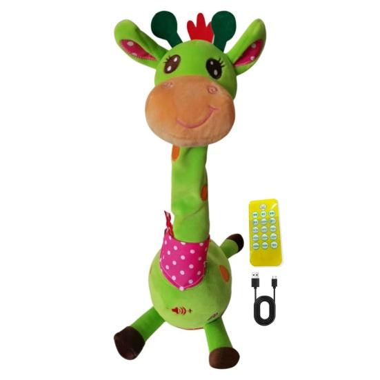 Dancing Giraffe Toy with LED Lights Sings Dances Repeats What You Say Plush Giraffe Toy Baby Electric Talking Stuffed Giraffe Musical Toy