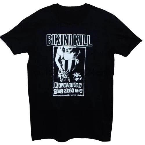 

BIKINI KILL Панк-рок Riot Grrrl Феминистский Хлопок Черный Мужской M-3XL Футболка L