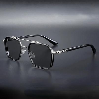 Trendy Sunglasses For Men Double Beam Driver Sun Glasses Male Fashion Vintage Eyewear Uv400 New Protection Shades