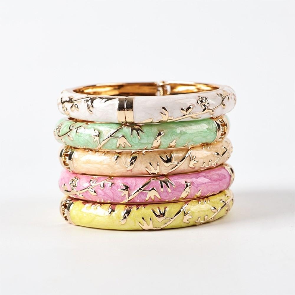 Bracelet à Fleurs Traditionnel Coloré pour Femme Mode Vintage Bracelet Cloisonné Filles