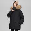2025 Unisex Winter Down Jacket with Fur Collar – Plush, Hooded, White Duck Down Coat for Men & Women