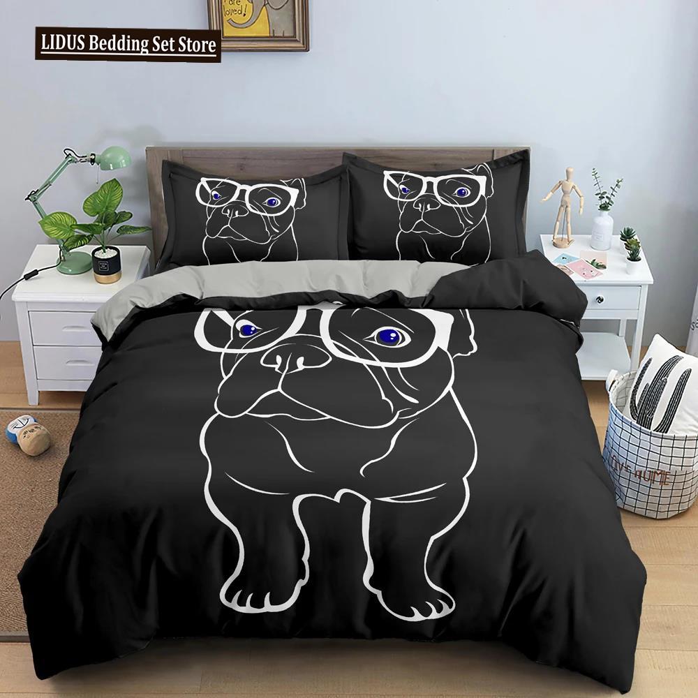 Cartoon Dog Duvet Cover Cute Pet Printed Bedding Set Comforter Covers Twin King Quilt Cover With Pillowcase Bedclothes 2/3Pcs