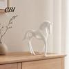 Modern Horse Decoration 3D Printed Abstract Statue, Minimalist Hollow White Figurine for Sculpture Desk Decor, Animal Shape Ornament Home Living Room