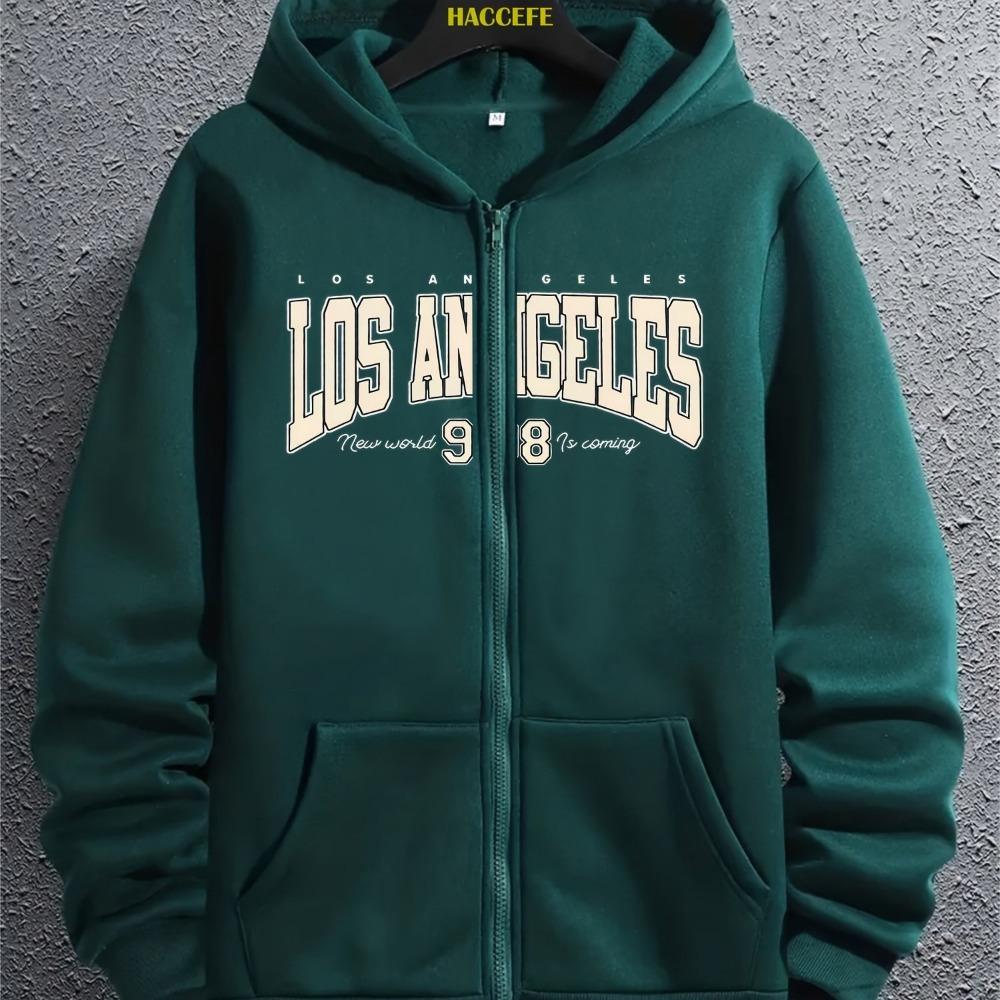 

Men s Long Sleeved Zipper Jacket with Letter Pattern, Featuring a Loose and Breathable Casual Hooded Design, Suitable for Wearing All Year Round XL