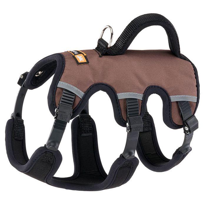 Harnais ergonomique - ferplast - ergotrekking - extra small - marron - confort optimal pour petits chiens