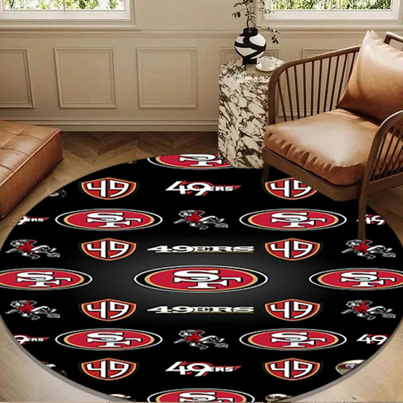 San Francisco Football Round Mat, Anti-slip Circle Carpet Chair Rug For livingroom,Bedroom, Doormat Home Decor Gift Christmas Gifts