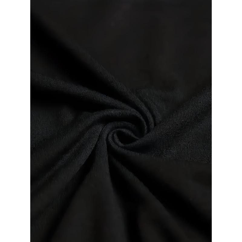 European sizes Men's Baseball Graphic T-Shirt - Funny Back Print Tee  - Heavyweight  Fabric - Black Shirt for Sports Fans