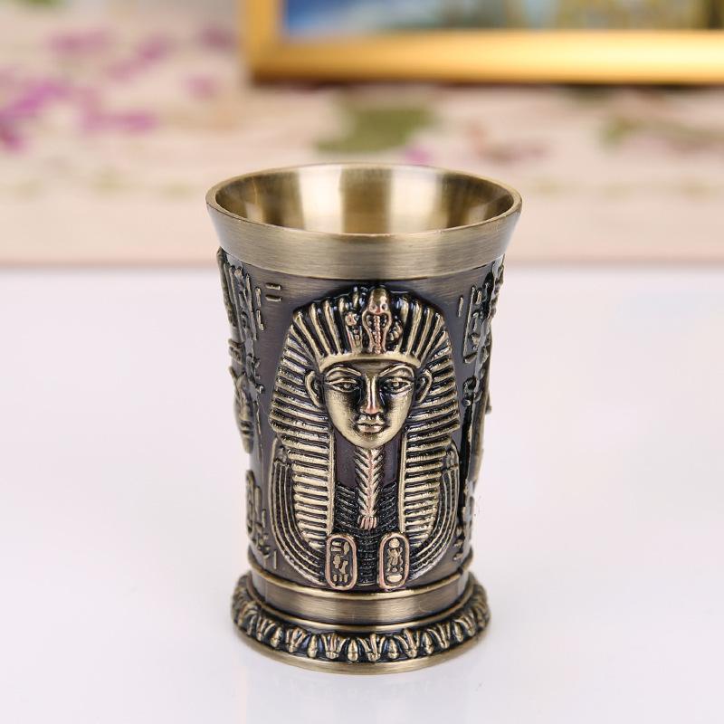 Ägyptischer Pharao Schnapsglas - Antiker Afrikanischer Stil Weinbecher - Zinklegierung Metall Trinkglas - Perfektes Geburtstagsgeschenk