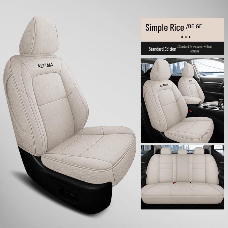 Teana Car Seat Cushion: Universal Full-Coverage Linen for All Seasons