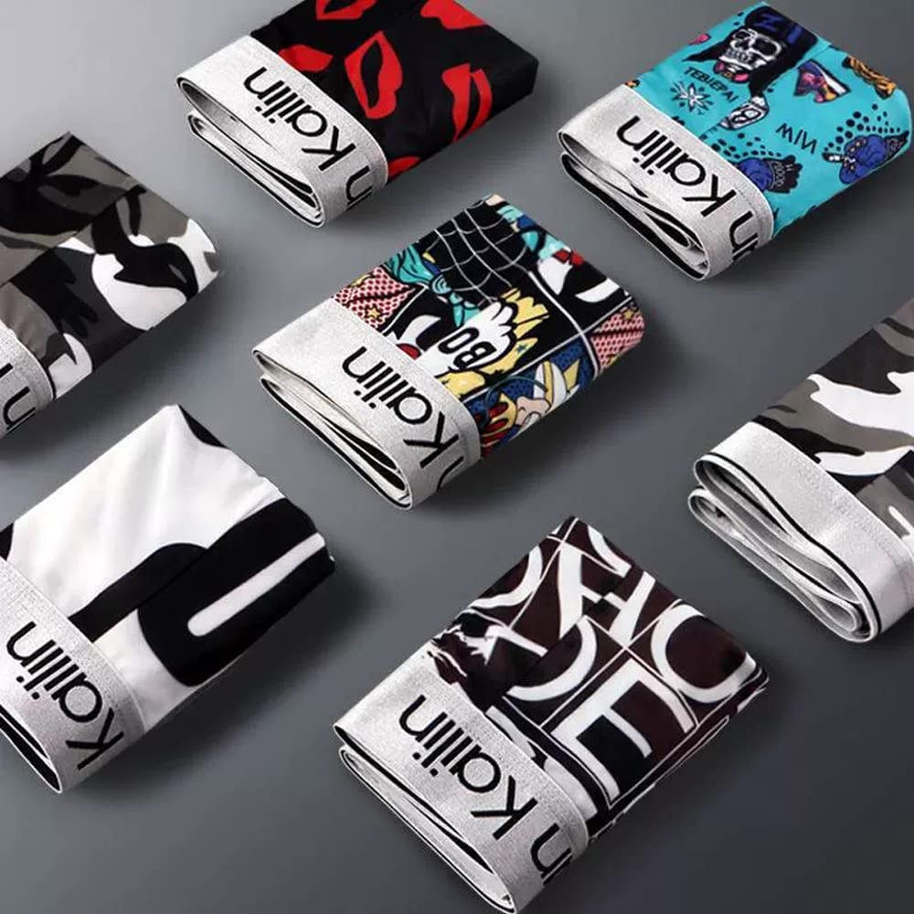 Amtop Men's 5-Piece Boxer Brief Set, Front Closure, Breathable, Moisture-Wicking, Quick-Drying, Antibacterial, and Odor-Resistant, Low-Rise (C4-L)