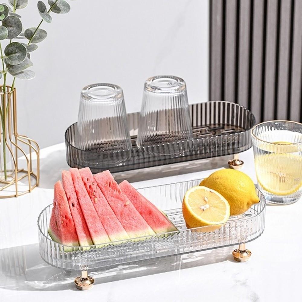 Large Capacity Makeup Holder Anti-Slip Base Countertop Organizer Bathroom Vanity Tray Dresser Use