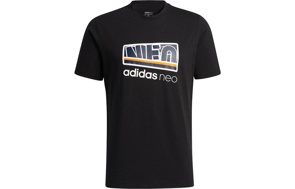 Adidas Neo T Shirts Men's Black Crew Neck Moderate Straight Fit H55283