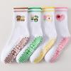 New Cotton Pilates Socks Harajuku Street Sweat-absorbent Yoga Socks Casual Breathable Cherry Embroidery Socks