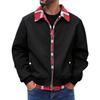 Men's Casual Checkered Lapel Fake Two-piece Jacket, Men's Loose Casual Zipper Jacket