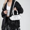 Vintage Messenger Bag Purse Women PU Leather Shoulder Bag Rivet Chic Handle Casual Crossbody Bags Retro Hand Bag