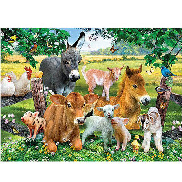 5D DIY pictură cu diamant vacă punct de cruce complet pătrat/rotund broderie diamant broderie animale stras imagini cadou de artizanat