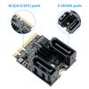 Mzhou M.2 Key A+E to Dual SATA Adapter Card - 2-Port SATA (6 Gbps) Expansion for Windows 1087 and Linux - Includes 2 SATA Cables and M.2 Screws -