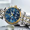 Iqiyi Men S Quartz AnaloG Waterproof buSineSS Watch Silver StainleSS Band Blue G