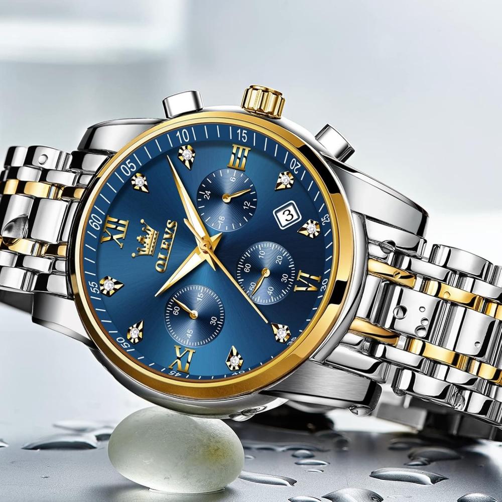 Iqiyi Men S Quartz AnaloG Waterproof buSineSS Watch Silver StainleSS Band Blue G