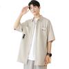 Foss Phil Men's Workwear Short-Sleeve Shirt, Summer Loose Thin Casual Half-Sleeve Shirt Top Jacket