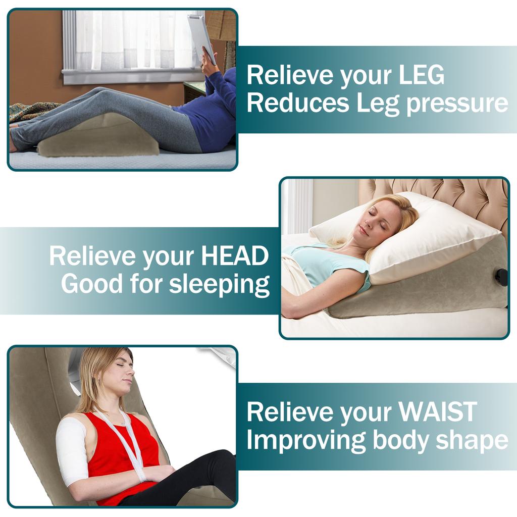 Reise Aufblasbares Keilkissen Beinstütze Hebekissen Kissen Lendenwirbel Yoga Kissen Multifunktionale Körperstütze Luftkissen Neu