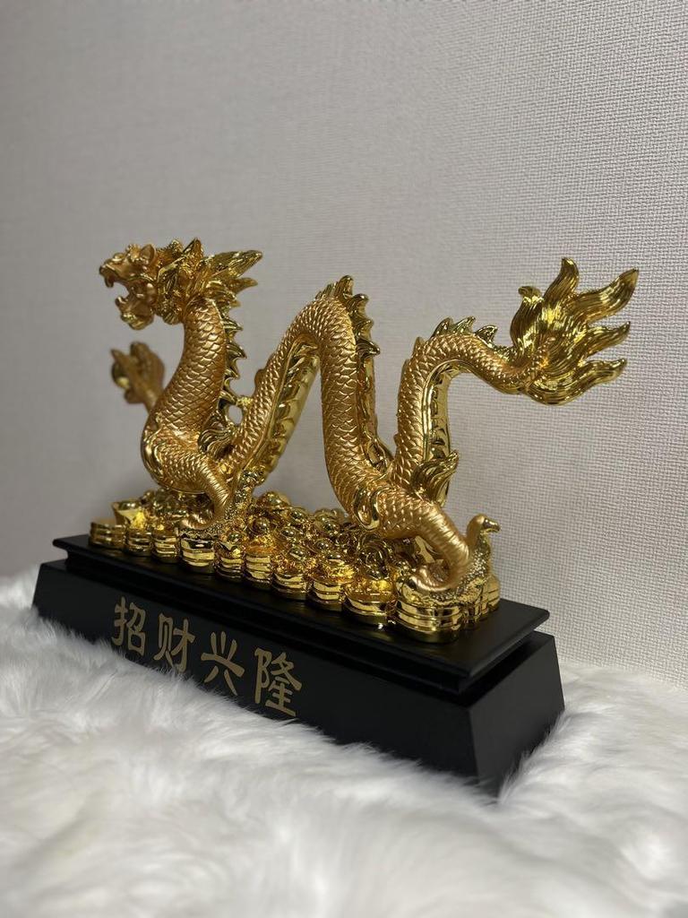 [USED] Golden Dragon Statue - Wealth and Prosperity