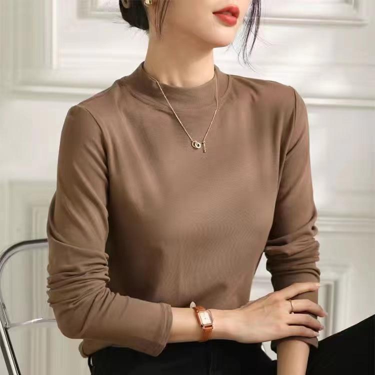 Women's Slim Fit Long Sleeve Mock Neck Top