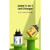 240W 5-in-1 GaN USB-C-Ladegerät Schnellladung EU/US-Stecker Wandladegerät Für iPhone Samsung Xiaomi Typ-C-Handy-Ladegerät Netzteil