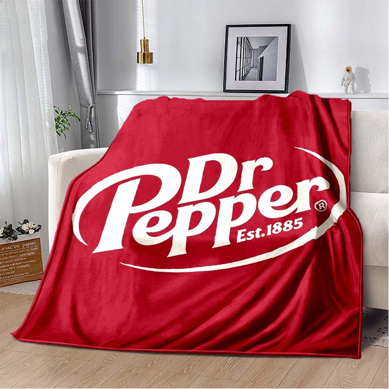 Dr Pepper Quote Flannel Blanket, Soft Throw with "Never Stand Between a Woman and Her Dr Pepper" Print, Cozy Bedding for Fans