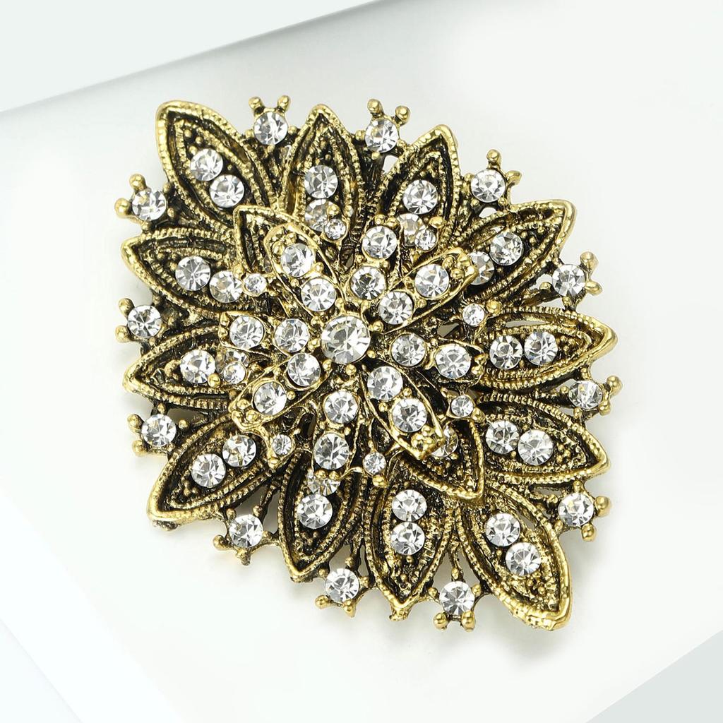Rhinestone Bridals Brooch for Women Unisex Retro Crystal Pins Banquets Party Backpacks Gift Jewelry Accessories