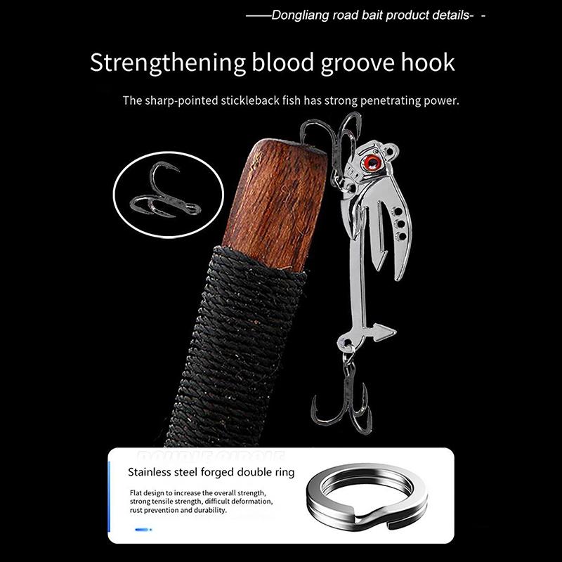 Metal Vib Fishing Lure 2-In-1 Fake Angling Baits Long Throwing Realistic 3D Eyes Fishing Baits For Catfish Bass Trout Vib Tackle