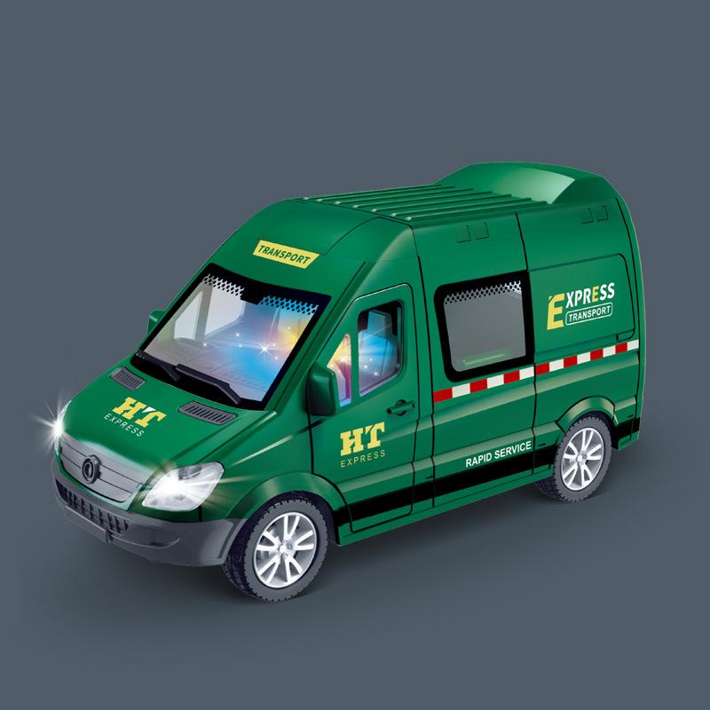 

Fire Inertia Kids Truck Police Car Logistics Vehicle Toy With Light Sound зелений