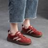 Johnature Colored Sneakers Comfortable Lace Up Flat Shoes Retro Genuine Leather Casual Women's Shoes