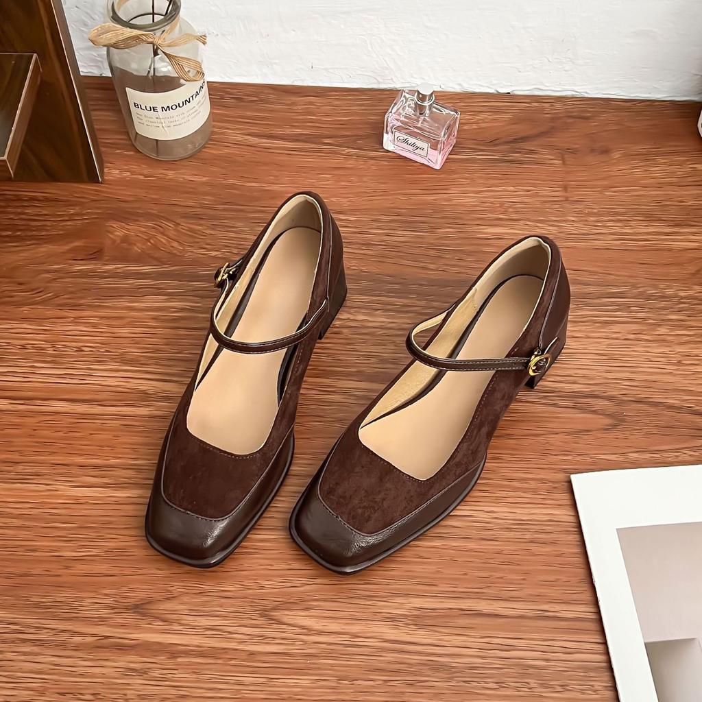 Grape Mom 2025 spring women's French retro high heels women's high-end thick heels are not tired of feet high heels